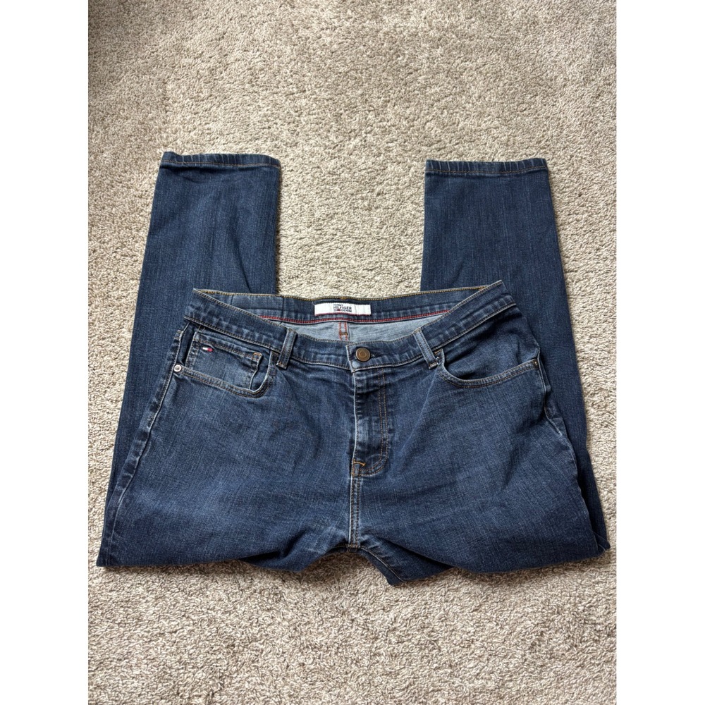 Tommy Hilfiger Denim Mens 34x30 Dark Wash Straight Leg Jeans C8178A8115